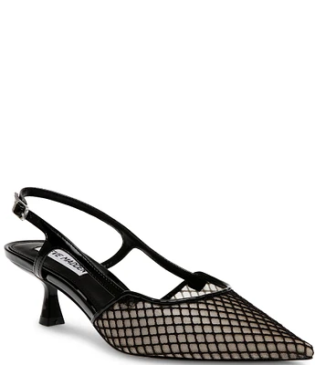 Steve Madden Legaci-M Mesh Kitten Heel Slingback Pumps