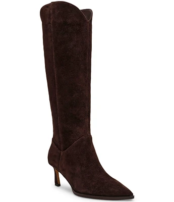 Steve Madden Leyna Suede Western Inspired Kitten Heel Boots