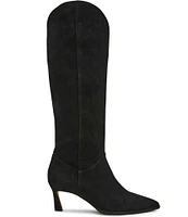 Steve Madden Leyna Suede Western Inspired Kitten Heel Boots