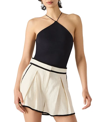Steve Madden Linnie Jersey Knit Halter Neck Sleeveless Top
