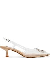 Steve Madden Lorah Clear Jewel Embellished Slingback Dress Sandals