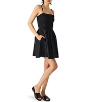 Steve Madden Lotty Square Neck Smocked Mini Dress