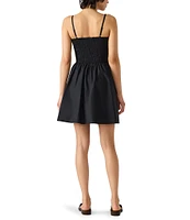 Steve Madden Lotty Square Neck Smocked Mini Dress