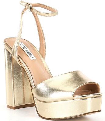 Steve Madden Lourdes Metallic Platform Dress Sandals