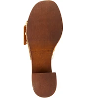 Steve Madden Marlena Suede Buckle Wooden Clog Slides