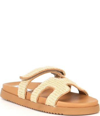 Steve Madden Mayven Raffia Platform Slide Sandals