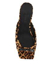 Steve Madden Meme-L Leopard Print Calf Hair Kitten Heel Dress Slides