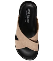 Steve Madden Men's Caloy Cross Band Suede Slide Sandals