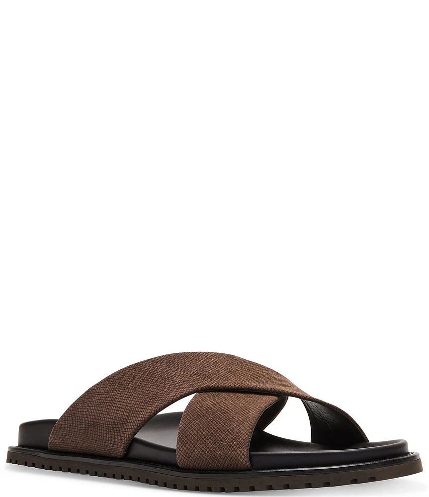 Steve Madden Men's Caloy Cross Band Suede Slide Sandals