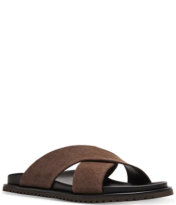 Steve Madden Men's Caloy Cross Band Suede Slide Sandals