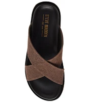 Steve Madden Men's Caloy Cross Band Suede Slide Sandals