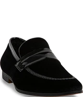 Steve Madden Men's Crescent Velvet Penny Keeper Dress Slip-Ons