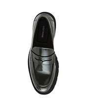 Steve Madden Men's Halian Leather Lug Sole Penny Loafers