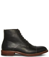 Steve Madden Men's Hodge Cap Toe Lace-Up Leather Boots