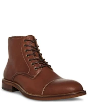 Steve Madden Men's Hodge Cap Toe Lace-Up Leather Boots