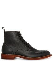 Steve Madden Men's Holger Lace-Up Moc-Toe Leather Boots