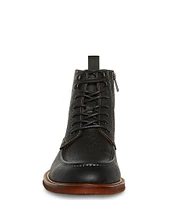 Steve Madden Men's Holger Lace-Up Moc-Toe Leather Boots