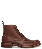 Steve Madden Men's Holger Lace-Up Moc-Toe Leather Boots