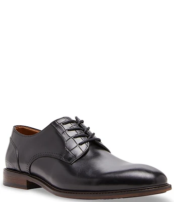 Steve Madden Men's Jaise Leather Plain Toe Lace-Up Oxfords