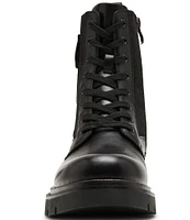 Steve Madden Men's Reacher Leather/Nylon Lug Sole Combat Boots