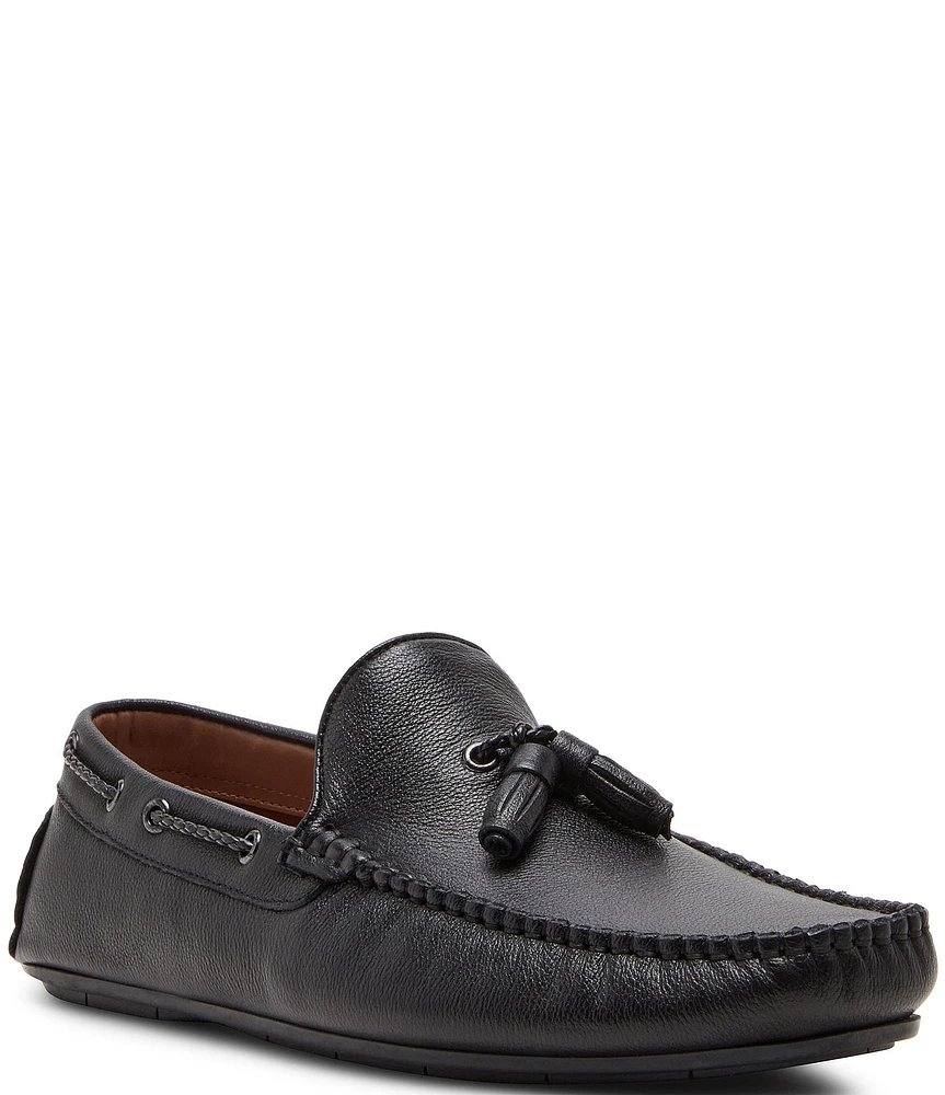 Steve Madden Men's Saxxen Leather Tassel Driving Mocassins