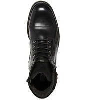 Steve Madden Men's Stelvio Leather Buckle Strap Detail Boots