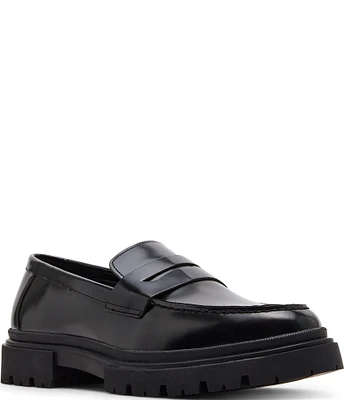 Steve Madden Men's Zephyr Leather Lug Penny Loafers