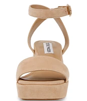 Steve Madden Mercerr Suede Ankle Strap Block Heel Dress Sandals