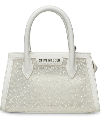 Steve Madden Mesh Pearl Top Handle Crossbody Bag