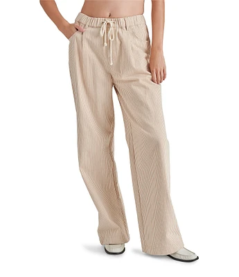 Steve Madden Minorca Railroad Stripe Drawcord Wide Leg Pants