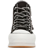 Steve Madden Mistic Rhinestone Flower High Top Platform Sneakers