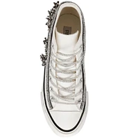 Steve Madden Mistic Rhinestone Flower High Top Platform Sneakers