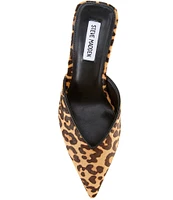 Steve Madden Mod-A Leopard Haircalf Mules