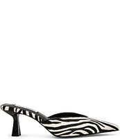 Steve Madden Mod-A Zebra Haircalf Mule Pumps