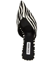 Steve Madden Mod-A Zebra Haircalf Mule Pumps