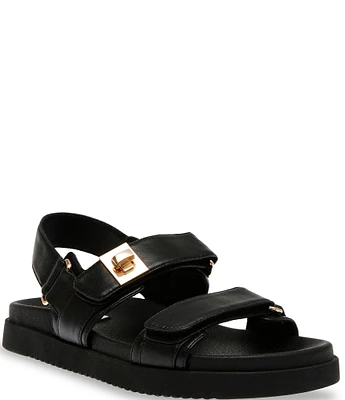 Steve Madden Mona Leather Platform Buckle Detail Dad Sandals