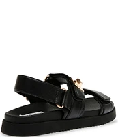 Steve Madden Mona Leather Platform Buckle Detail Dad Sandals