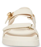 Steve Madden Mona Leather Platform Buckle Detail Dad Sandals