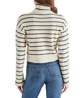 Steve Madden Narsha Knit Stripe Print Turtleneck Long Sleeve Sweater