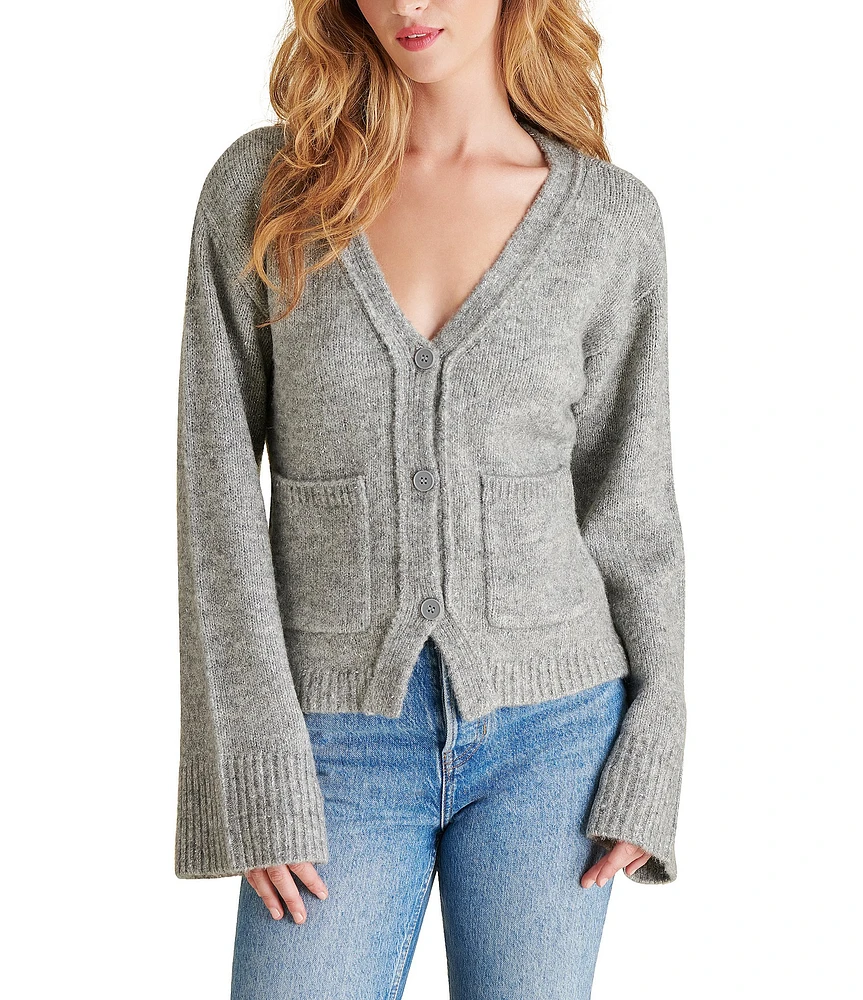 Steve Madden Odelia V-Neck Long Sleeve Button Down Cardigan