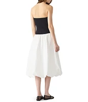 Steve Madden Oliver Square Neck Strapless Bubble Drop Waist Midi Dress