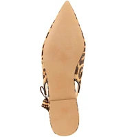 Steve Madden Olsen-A Leopard Print Calf Hair Pointed Toe Slingback Flats