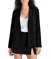 Steve Madden Payton Notch Collar Long Sleeve Side Pocket Fitted Blazer