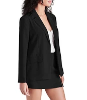 Steve Madden Payton Notch Collar Long Sleeve Side Pocket Fitted Blazer