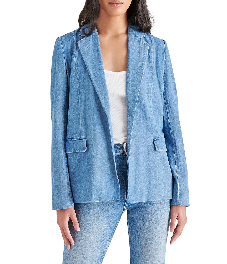 Steve Madden Payton Notch Lapel Long Sleeve Blazer