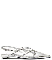 Steve Madden Peony Mirror Metallic Slingback Point Toe Flats