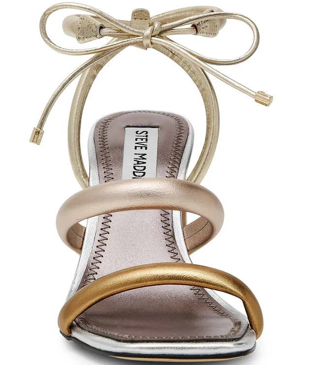 punctual leather strappy dress sandals Steve Madden Punctual Colorblock Leather Strappy Sandals