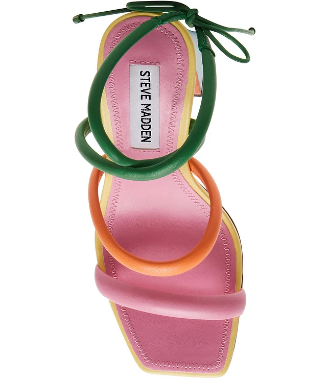 Steve Madden Punctual Colorblock Leather Strappy Sandals | Brazos Mall