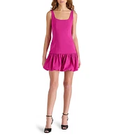 Steve Madden Ravenna Woven Square Neck Sleeveless Bubble Hem Drop Waist Mini Dress
