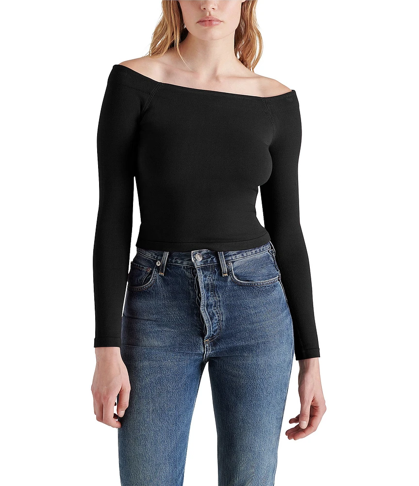 Steve Madden Ressi Off The Shoulder Neck Long Sleeve Sweater